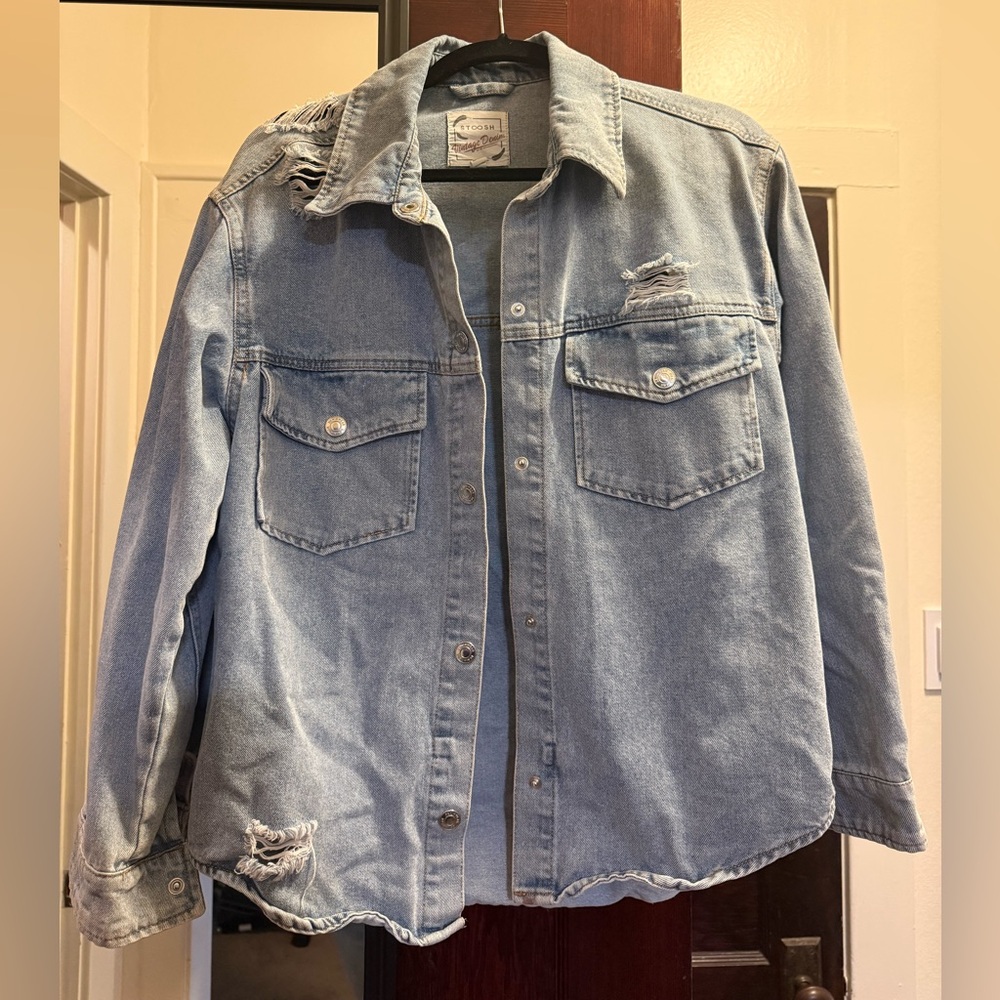 Stoosh Light Blue Distressed Jean Jacket